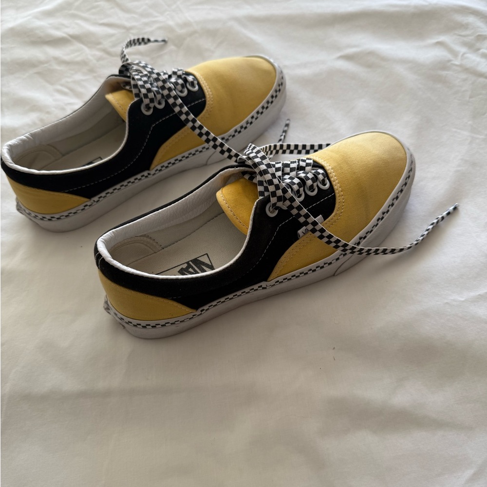 Vans Old School Yellow and Black Checkered Sneakers